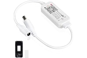 INDARUN Dimmable Led Strip Light Controller Warm White, Controlled by WiFi/App, Work with Alexa, Dimmer Controller for Android/iOS System 12V-24V, Support Voice Control, with Timing Function
