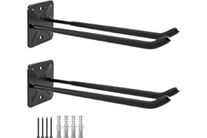 Sinoer Ganchos de garaje, perchero montado en la pared, organizador de cobertizo, organizador de herramientas resistente, ganchos de utilidad para almacenamiento de garaje (2 unidades)