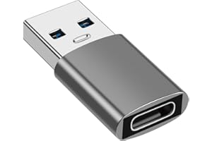 MEPSIES Adattatore USB a USB C, Adattatore USB Tipo C Femmina a USB3.1 Maschio, Compatibile con iPhone 11 12 13 14 Pro Max, Samsung Galaxy S23 S22 S21 S20, MacBook, PC (Grigio)