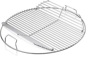 GIRXZYBX 54,6cm 7436 Oberer Kochrost Fit Weber 22/22.5 in One-Touch Silber, Performer und Bar-B-Wasserkocher Holzkohlegrill Serie, Grillrostersatzteil