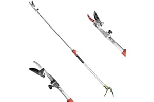 GARTOL Tree Pruner,160-250cm Tree loppers Long Reach Telescopic- Lightweight & Strong, Fruit Picker with Rotating Blade Head, Lightweight Aluminum Extendable Handle for Tree Branch Cutter