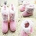 Etosell Newborn Crochet/Knit Fleece Boots Toddler Girl Wool Snow Crib Shoes Booties (S/0-6 Months, Pink)