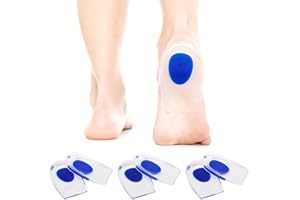 Clundoo 3 paia Antishock Tallone in Gel, Talloniera in Silicone per Tallonite, Dolore Alleviare Cuscinetti per Tallone, Per Fascite Plantare, Tallone e Dolore al Tallone(S 34-39)
