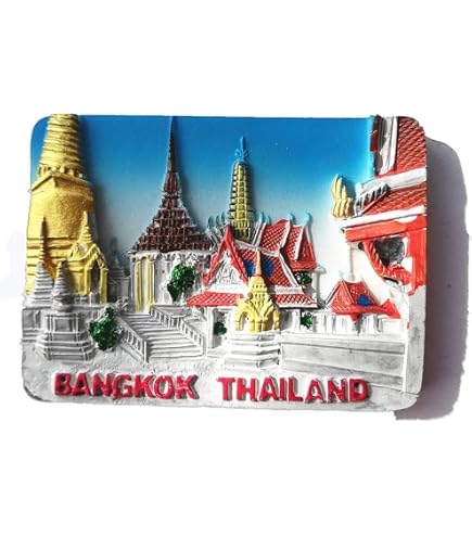 Bangkok Thailandia magnete da frigorifero 3D regalo souvenir decorazione casa e cucina adesivo magnetico Bangkok Thailandia frigorifero magnete collezione (rotondo