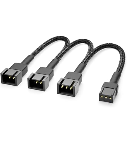 POPPSTAR PWM Lüfter Verteilerkabel (20-20-20cm, 4-Pin Buchse Auf 1x 4-Pin PWM Stecker Und 2x 3-Pin Stecker), Zum Anschluss Von Prozessor- Und Gehäuselüftern An Mainboard