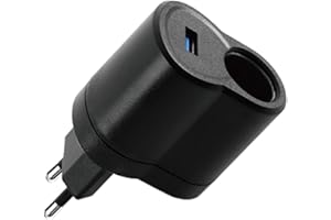 DmDoyy Adaptador de Corriente Coche AC a CC, Adaptador para Encendedor de Coche, Entrada de Voltaje 110-220 V y Salida de Voltaje DC12 V, inversor para Coche, camión, Enchufe eléctrico EU,