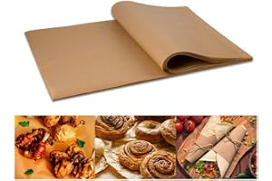 Rnigg 100 Pcs Parchment Paper Baking Sheets, Non-Stick Precut Parchment Papers Baking Sheets, Perfect for Baking Grilling Air Fryer Steaming Bread Cup Cake Cookie (Brown, 30x40CM)