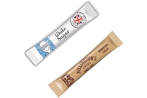 200x Sugar Sachets – 100 White (Silver Spoon) & 100 Brown (Billington’s) Sugar Sticks | Individually Wrapped | Perfect for Home, Office, Camping & Travel | Espresso Yourself Bundle