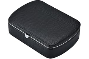 JSNOM Portagioie Donna Bambina Camera Moderno Scatola Gioie Donna Pelle Picolla con Specchio per Anelli Orecchini Collana Bracciale per Viaggio Lavoro Shopping, Porta Gioielli Regalo per Ragazza