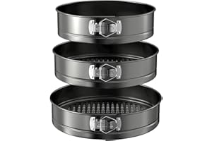 WinGluge 3 Piezas Molde Desmontable, 24/26/28cm Moldes Para Pasteles, Molde Tarta, Molde repostería Redondo con Revestimiento Antiadherente, Molde para Bizcochos, para Repostería, Tartas