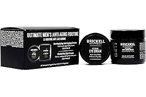 Brickell Men's Products Ultime Routine Anti-Age, Crème Visage Anti-Rides Nuit et Crème des Yeux pour Réduire les Rides, les Poches, les Cernes, Naturel et Bio, Non Parfumé