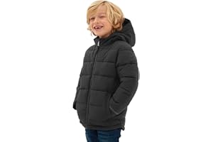 TOG24 Harecroft Boys Winter Coat, Heavy, Quilted Puffer Jacket with Adjustable Hood and Insulated Filling