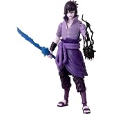 BANDAI Anime Heroes - Uchiha Sasuke Rinnegan/Mangekyo Sharingan Action Figure | 6.7" Sasuke Figure with Extra Hands and Acces
