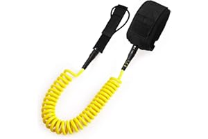 gaoduanluoluo 10 Piedi SUP Surf Leash, 7mm Laccio di Sicurezza da Surf, Lacci Spirale Regolabile per Stand Up Paddle Board Kayak