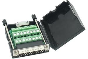 YIOVVOM Connecteur DB25 D-SUB Mâle Adaptateur de Port 25 Broches Vers Terminal Module de Signal Carte de Dérivation Sans Soudure Avec Étui