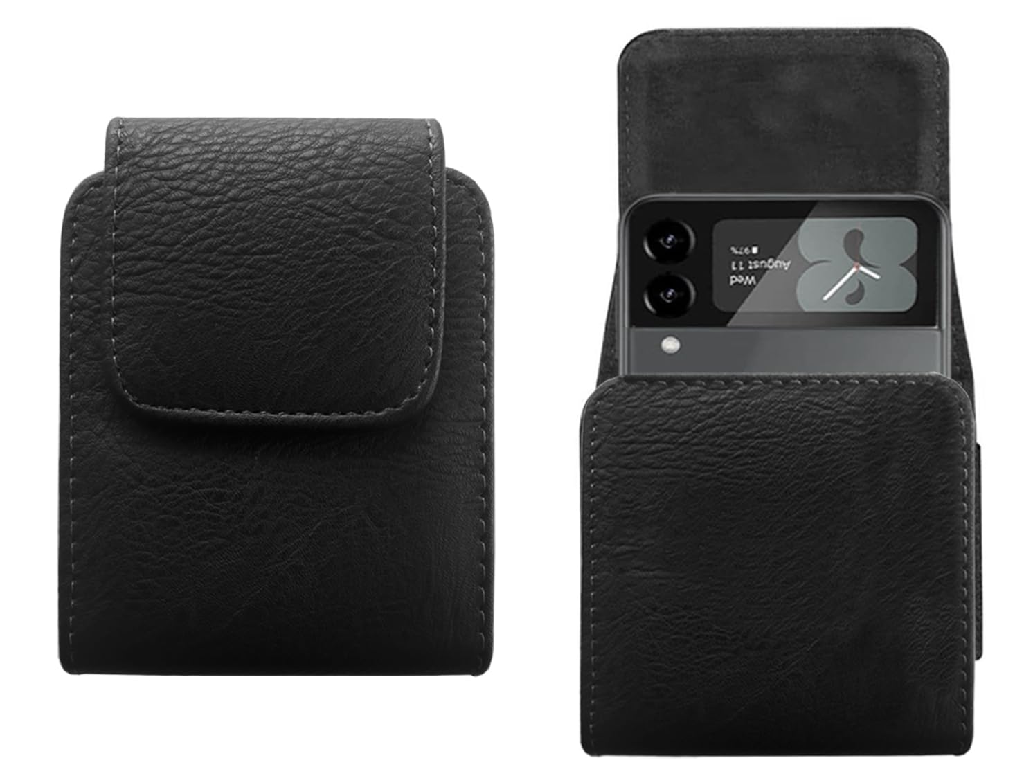 ORRINKART Mobile Belt Pouch for Samsung Z Flip 3/4/ 5/6, Motorola Razr 40/40 Ultra/Razr 50/50 Ultra, Find N2/N3 Flip | Magnetic Closure Mobile Holster -Black