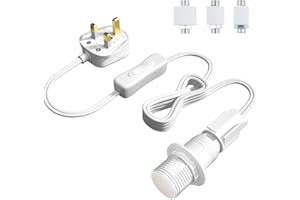 Bonlux Bottle Lamp Kit, Bottle Lamp Adaptor Kit UK, E14 Table Lamp Fittings Bulb Kit, Bottle Lamp Conversion Kit, DIY Lamp Making Kit, Bottle Light Fittings For Lamps Electric, White, Pack of 1