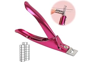 CUINIUNAID Coupe-ongles en gel avec 15 aimants - Coupe-ongles professionnel pour faux ongles - Coupe-ongles en gel - Accessoire pour faux ongles - Rose