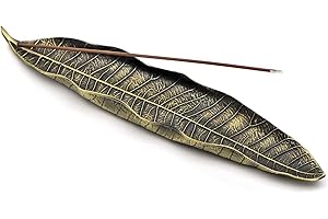 ACONDE Uchwyt na kadzidełka, 20,8 cm, stop cynku, popielaty łapacz liści, metalowy pojemnik na kadzidełka, do domu, biura, jogi, medytacji (brąz)