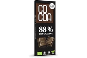 CO COA Ciemna czekolada 88% BIO 40g, bez białego rafinowanego cukru, czekolada RAW z nieprażonego ziarna kakao, klasyczna ciemna czekolada.