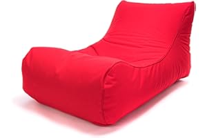 ‎ECOPUF Ecopuf Wetterfester Outdoor Sitzsack Master Chaise Longue - Sitzsack mit Staufach und Griff - Wasserfester Stoffsack - Entspannungssessel - Wohnungseinrichtung - 115x65x60cm, Rot M5