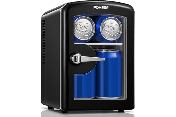 FOHERE Minikylskåp 4 liter/6 burkar, kyl- och värmefunktion, minikylskåp med 220V AC/12V DC för rum, kosmetika, kontor, bilar, drycker, litet tyst kylskåp