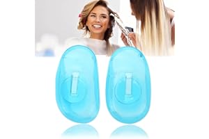 QCCIGE 2 Pezzi Paraorecchie In Silicone Per Capelli Riutilizzabili Colorazione Dei Capelli, Paraorecchie Impermeabili Per Tinture Per Capelli Per La Casa Doccia Bagno Salone - Blu Trasparente