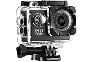 BSLVWG Action Camera 1080P 12MP WiFi 30M Impermeabile Sport Camera Subacquea per Vlog con Ultra HD 170 ° Grandangolo Anti-Shake 2.0 '' Schermo LCD con Kit di Accessori per Immersioni/Bicicletta/Nuoto