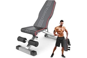YOLEO Weight Bench, 660LB/300KG Adjustable Foldable Strength Training Bench, Utility Incline Decline Bench for Full Body Workout- Integrated Structure Updated