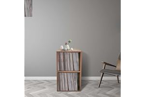 VDD Armario con 2 compartimentos abiertos, color marrón oscuro