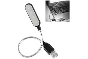 ARADOEA USB Reading Lamp, Portable Clip-On Keyboard Light Flexible Gooseneck Computer Reading Lamp White Night Light for Notebook Laptop Keyboard, Power Bank, PC, Laptop, Computer, USB Devices, Worktops