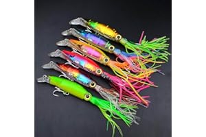 SHARPLACE 1 Pezzo di Calamari Pesca Giga Affrontare Esca Gancio Tonno Marlin Traina Esche Artificiali per Pesca - Giallo