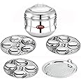 Prithi Home's and Kitchen 13 Idli +1 Steamer Plate/Idiyappam Plate Stainless Steel Induction Friendly Idli Cooker/Idli Maker/Idli Panai With Steamer Plate (13 Idli +1 Steamer Plate), 20 centimeters