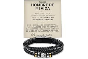 SOFIA FERRER Regalos Originales Para Hombre, Pulsera Hombre, Regalo De San Valentin Para Hombres, Ideas Regalos Para Hombre, Pulsera Cuero Hombres, Regalo Novio, Aniversario, Navidad
