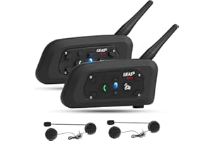 EJEAS V6PRO Motocyklowy Intercom zestaw słuchawkowy Bluetooth, 1200 m, do 6 jeźdźców, redukcja szumów DSP, wodoszczelny, system komunikacji dla motocykli