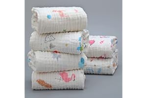 ChamXue Langes Bébé, Langes en Mousseline de Coton, Langes 105x105cm, 6 Couches, Super Soft pour Peaux Sensibles pour Nouveaux, Florals