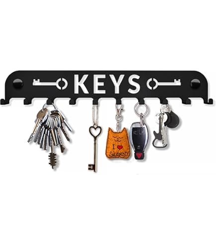 Portachiavi Da Parete Moderno SirHoldeer - Design Unico Con 10 Ganci, In Acciaio, Per Ingresso O Cucina