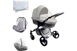 MACLA Zanzariera Universale per Passeggino, 4 in 1, Carrozzina e Culla Neonato. Protezione contro zanzare, vespe e altri tipi di Insetti. Lavabile e Traspirante