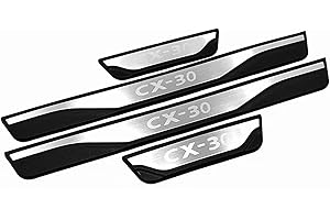 EAGLEG Auto Edelstahl Einstiegsleisten Für Maz-da CX-30 CX30 2019-2022 Tuning Zubehör 4 STÜCKE Auto Scuff Plate Türschwelle Sill Aufkleber,Silver