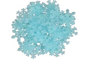 Tinksky Stickers Lumineux Fluorescent Flocon de Neige Stickers Noel Bleu 50 Pièces