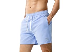 Casey Kevin Men's Sweat Cotton Shorts 5 Inch Shorts with Zipper Pockets Athletic Workout Short,New