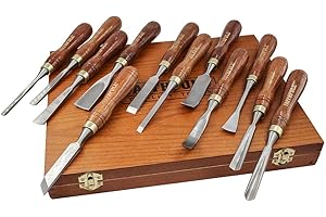 Faithfull Wood Carving Chisel Set of 12 in Presentation Case