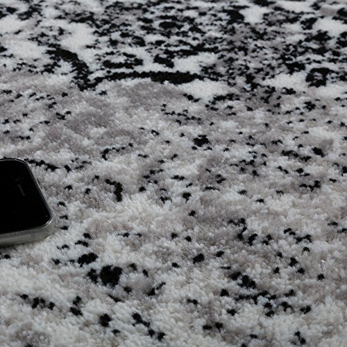 Designer Teppich Wohnzimmer Teppiche Ornamente Vintage Optik Schwarz Weiß, Grösse:200×280 cm - 3