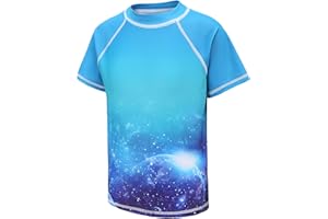AISYEE Schwimmshirt Jungen Einteiler Kurzarm Badeshirt Kinder Jungen Badeanzug 122 164/7-16 Jahre