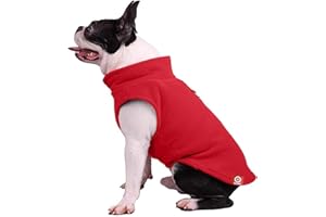 Ducomi PolarDog Gilet Cane in Morbido Caldo Pile - Felpa per Cani di Piccola e Media Taglia per Le Giornate Fredde d'inverno - Facile da Indossare - Gancio Incorporato per Guinzaglio (Red, M)