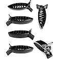 BHARATGAURAV Black Glossy Banana Hair Clip Solid Plastic For Women and Girls (Set of 6) Medium