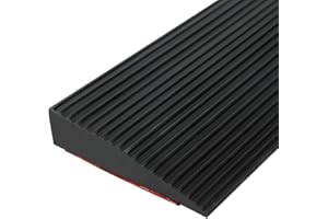 JACKFRU 90x8cm Übergangsprofil, Überstreifen für Türschwellen, Übergangsprofil Selbstklebend, Innenschräge über Höhe:1-3cm für Böden (1, Schwarz, 90 * 8 * 3cm)