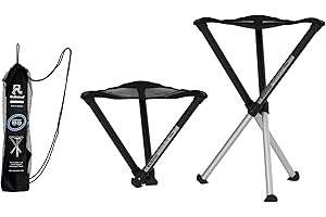 ‎WALKSTOOL Walkstool - Modell Comfort - 3-Beiniger Klapphocker aus Aluminium - Faltbar - 4 wählbare Modelle mit den festen Sitzhöhen 45, 55, 65 und 75 cm, Belastbar mit 200 Bis 250 kg - Hergestellt in Schweden