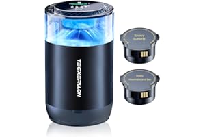 TECXERLLON Car Diffuser Air Freshener with Smart Spray Modes, 1600 Sprays, USB-C Rechargeable, Auto On/Off, Essential Oil Level Indicator, 650mAh Battery, 2 Signature Scents, Ambient Light