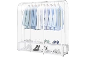 GALOZZOIT Funda Transparente para Ropa,Fundas para Perchero Cubierta Antipolvo de Ropa Funda Ropa Armario con Cremallera Resistente (180 * 50 * 150cm)